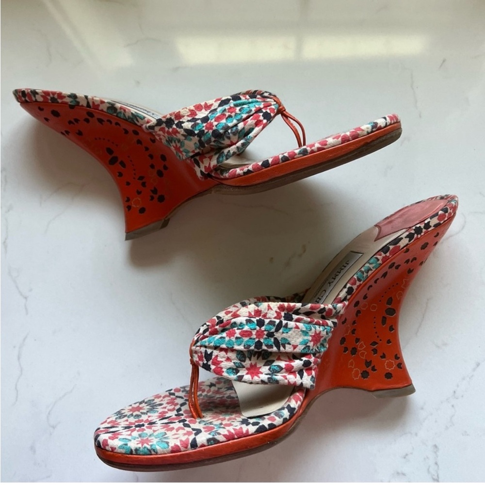 Jimmy Choo Vintage bohemian wedge laser cut